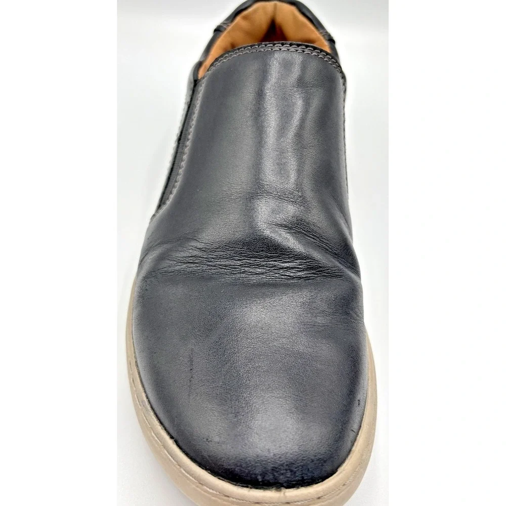 Clarks Women's Black Leather Slip-On Shoes Comfort Casual Sneakers Elastic Gore